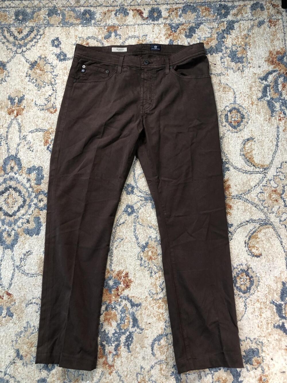 AG Adriano Goldschmied The Graduate Jeans Mens 34x30 Brown Tailored Leg Casual